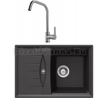 Комплект Мойка Schock Genius 45D Small (D-100S) Cristalite оникс + Смеситель MEGA City MG- ZRV104 хром