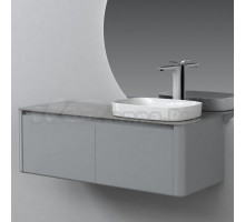 Тумба с раковиной Black&White Universe U915.1200R 7838 glossy light grey, 8885 armani ash glossy