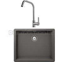 Комплект Мойка Schock Greenwich 60 Cristadur серебристый камень + Смеситель MEGA City MG- ZRV104 хром