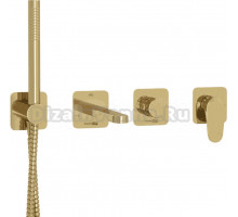 Встраиваемый смеситель для душа и ванны Wasserkraft Neckar A2151.277.279.280.197.281 С ВНУТРЕННЕЙ ЧАСТЬЮ, золото