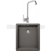 Комплект Мойка Schock Greenwich 700975U 45 Cristadur серебристый камень + Смеситель MEGA Ege MG-PL10 хром