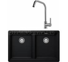 Комплект Мойка Schock Greenwich 701068U 80-2 Cristadur пуро + Смеситель MEGA City MG- ZRV104 хром