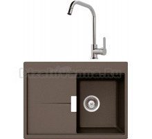 Комплект Мойка Schock Horizont 40D Small (D-100S) Cristadur бронза + Смеситель MEGA City MG- ZRV104 хром