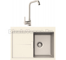 Комплект Мойка Schock Horizont 40D Small (D-100S) Cristadur магнолия + Смеситель MEGA Ege MG-PL10 хром