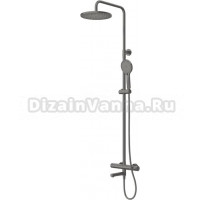 Душевая стойка Cezares Relax RELAX-CVD-GM со смесителем и изливом, оружейная сталь