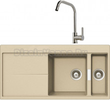 Комплект Мойка Schock Horizont 60D (D-150) Cristadur аворио + Смеситель MEGA City MG- ZRV104 хром