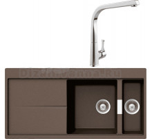 Комплект Мойка Schock Horizont 60D (D-150) Cristadur бронза + Смеситель MEGA Mega MG-SUN03