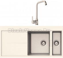 Комплект Мойка Schock Horizont 60D (D-150) Cristadur магнолия + Смеситель MEGA Ege MG-PL10 хром