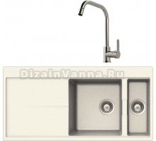 Комплект Мойка Schock Horizont 60D (D-150) Cristadur магнолия, интегрированная + Смеситель MEGA City MG- ZRV104 хром