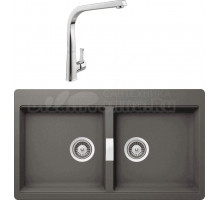 Комплект Мойка Schock Horizont 90 (N-200) Cristadur серебристый камень + Смеситель MEGA Mega MG-SUN03