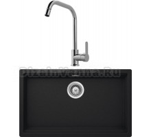 Комплект Мойка Schock Lahti 701053U 80 Cristalite оникс + Смеситель MEGA City MG- ZRV104 хром