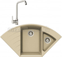 Комплект Мойка Schock Lotus 90С (С-150) Cristadur аворио + Смеситель MEGA Ege MG-PL10 хром