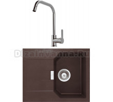 Комплект Мойка Schock Manhattan 40D Cristalite мокка + Смеситель MEGA City MG- ZRV104 хром