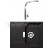 Комплект Мойка Schock Manhattan 40D Cristalite неро + Смеситель MEGA Mega MG-SUN03