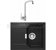 Комплект Мойка Schock Manhattan 40D Cristalite оникс + Смеситель MEGA Ege MG-PL10 хром