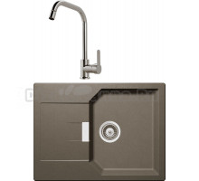 Комплект Мойка Schock Manhattan 45D Cristalite альпака + Смеситель MEGA City MG- ZRV104 хром