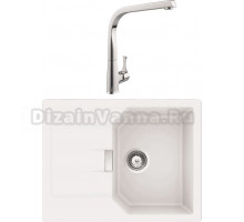 Комплект Мойка Schock Manhattan 45D Cristalite альпина + Смеситель MEGA Mega MG-SUN03