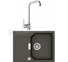 Комплект Мойка Schock Manhattan 45D Cristalite с клапаном-автоматом, баварский камень + Смеситель MEGA Ege MG-PL10 хром