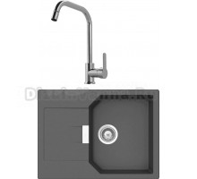 Комплект Мойка Schock Manhattan 45D Cristalite баварский камень + Смеситель MEGA City MG- ZRV104 хром