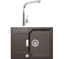 Комплект Мойка Schock Manhattan 45D Cristalite с клапаном-автоматом, инка + Смеситель MEGA Mega MG-SUN03