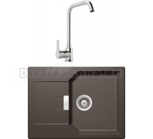 Комплект Мойка Schock Manhattan 45D Cristalite инка + Смеситель MEGA Ege MG-PL10 хром