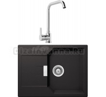 Комплект Мойка Schock Manhattan 45D Cristalite неро + Смеситель MEGA Ege MG-PL10 хром