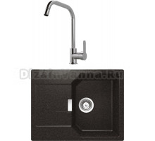 Комплект Мойка Schock Manhattan 45D Cristalite оникс + Смеситель MEGA City MG- ZRV104 хром