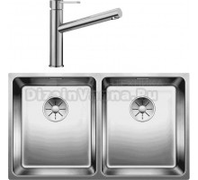Комплект Мойка Blanco Andano 340/340-U + Смеситель Ambis Ambis 523118
