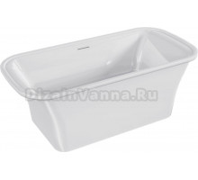 Ванна из искусственного камня Jacob Delafon Elite E6D364RU-00 180x85 см, отдельностоящая, белая, на ножках, со сливом-переливом, с донным клапаном
