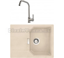 Комплект Мойка Schock Manhattan 45D Cristalite с клапаном-автоматом, эверест + Смеситель MEGA City MG- ZRV104 хром