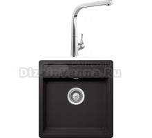 Комплект Мойка Schock Nemo 50 (N-100S) Cristalite неро + Смеситель MEGA Mega MG-SUN03