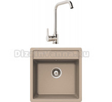 Комплект Мойка Schock Nemo 50 (N-100S) Cristalite саббиа + Смеситель MEGA Ege MG-PL10 хром