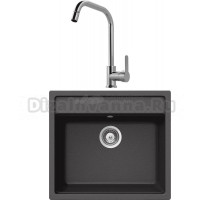 Комплект Мойка Schock Nemo 60 (N-100) Cristalite оникс + Смеситель MEGA City MG- ZRV104 хром