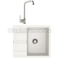 Комплект Мойка Schock Optima 45D Cristalite альпина + Смеситель MEGA Ege MG-PL10 хром