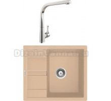 Комплект Мойка Schock Optima 45D Cristalite лунный камень + Смеситель MEGA Mega MG-SUN03