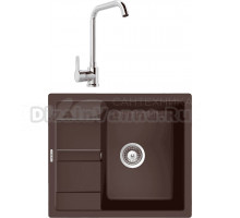 Комплект Мойка Schock Optima 45D Cristalite мокка + Смеситель MEGA Ege MG-PL10 хром