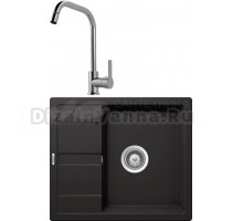 Комплект Мойка Schock Optima 45D Cristalite неро + Смеситель MEGA City MG- ZRV104 хром