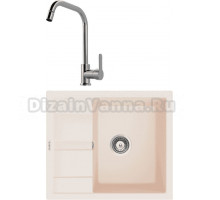 Комплект Мойка Schock Optima 45D Cristalite эверест + Смеситель MEGA City MG- ZRV104 хром