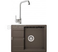 Комплект Мойка Schock Optima 50D Cristalite мокка + Смеситель MEGA Ege MG-PL10 хром