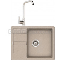 Комплект Мойка Schock Optima 50D Cristalite саббиа + Смеситель MEGA Ege MG-PL10 хром