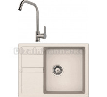 Комплект Мойка Schock Optima 50D Cristalite эверест + Смеситель MEGA City MG- ZRV104 хром