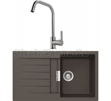 Комплект Мойка Schock Primus 45D (D-100) Cristalite мокка + Смеситель MEGA City MG- ZRV104 хром