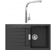 Комплект Мойка Schock Primus 45D (D-100) Cristalite оникс + Смеситель MEGA Mega MG-SUN03