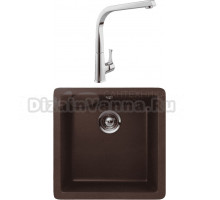 Комплект Мойка Schock Quadro 50 Cristalite мокка + Смеситель MEGA Mega MG-SUN03