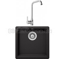 Комплект Мойка Schock Quadro 50 Cristalite неро + Смеситель MEGA Ege MG-PL10 хром