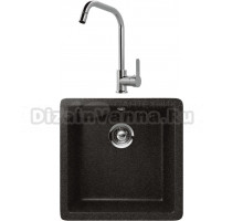 Комплект Мойка Schock Quadro 50 Cristalite оникс + Смеситель MEGA City MG- ZRV104 хром