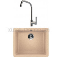 Комплект Мойка Schock Quadro 60 Cristalite лунный камень + Смеситель MEGA City MG- ZRV104 хром