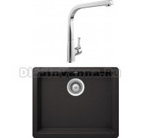 Комплект Мойка Schock Quadro 60 Cristalite неро + Смеситель MEGA Mega MG-SUN03