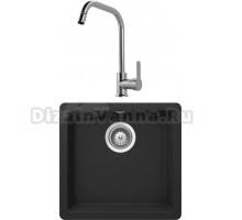 Комплект Мойка Schock Quadro 700509U 50 Cristalite оникс + Смеситель MEGA City MG- ZRV104 хром