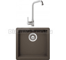 Комплект Мойка Schock Quadro 700513U 50 Cristalite мокка + Смеситель MEGA Ege MG-PL10 хром